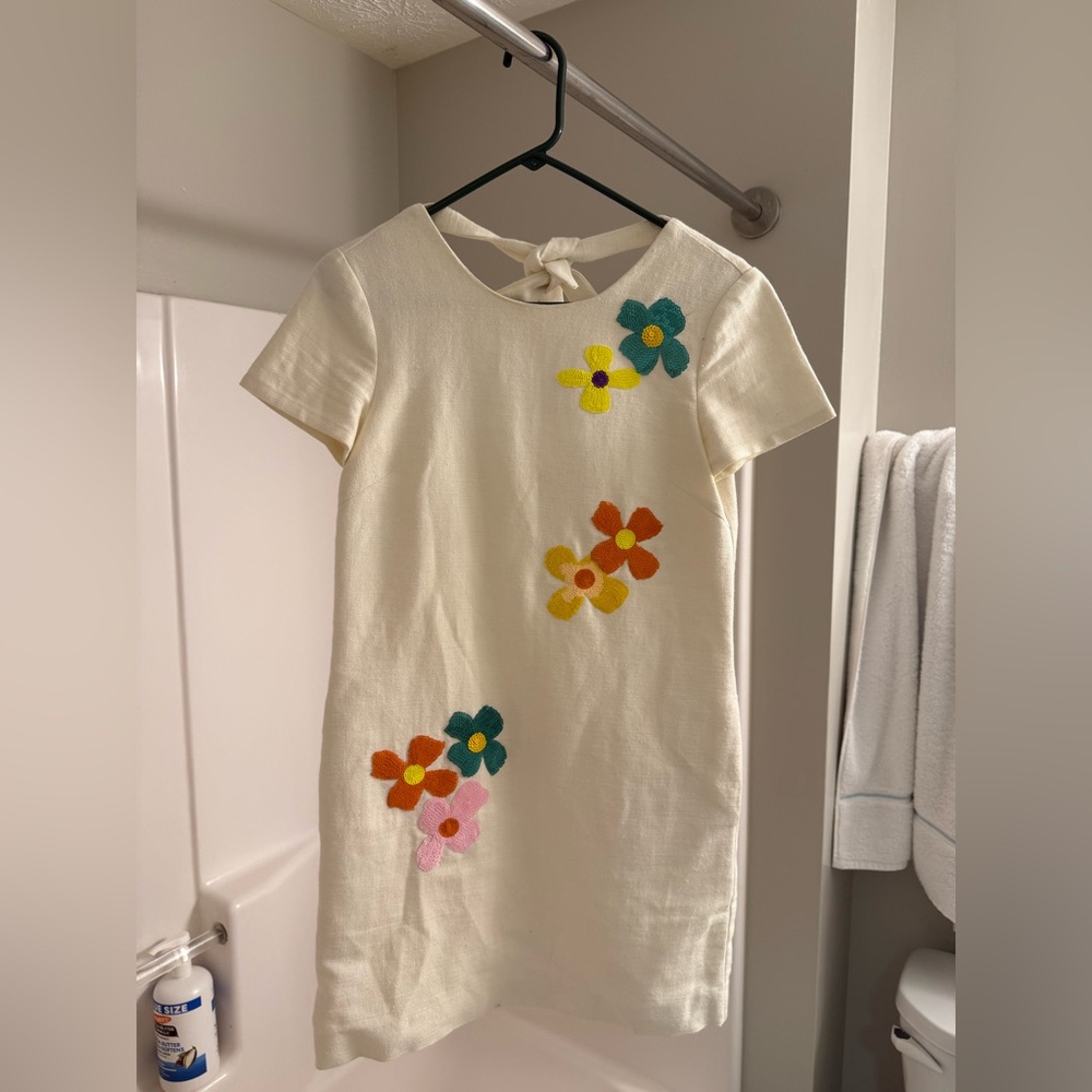 Corey Lynn Calter White and Orange Embellished Mini Dress